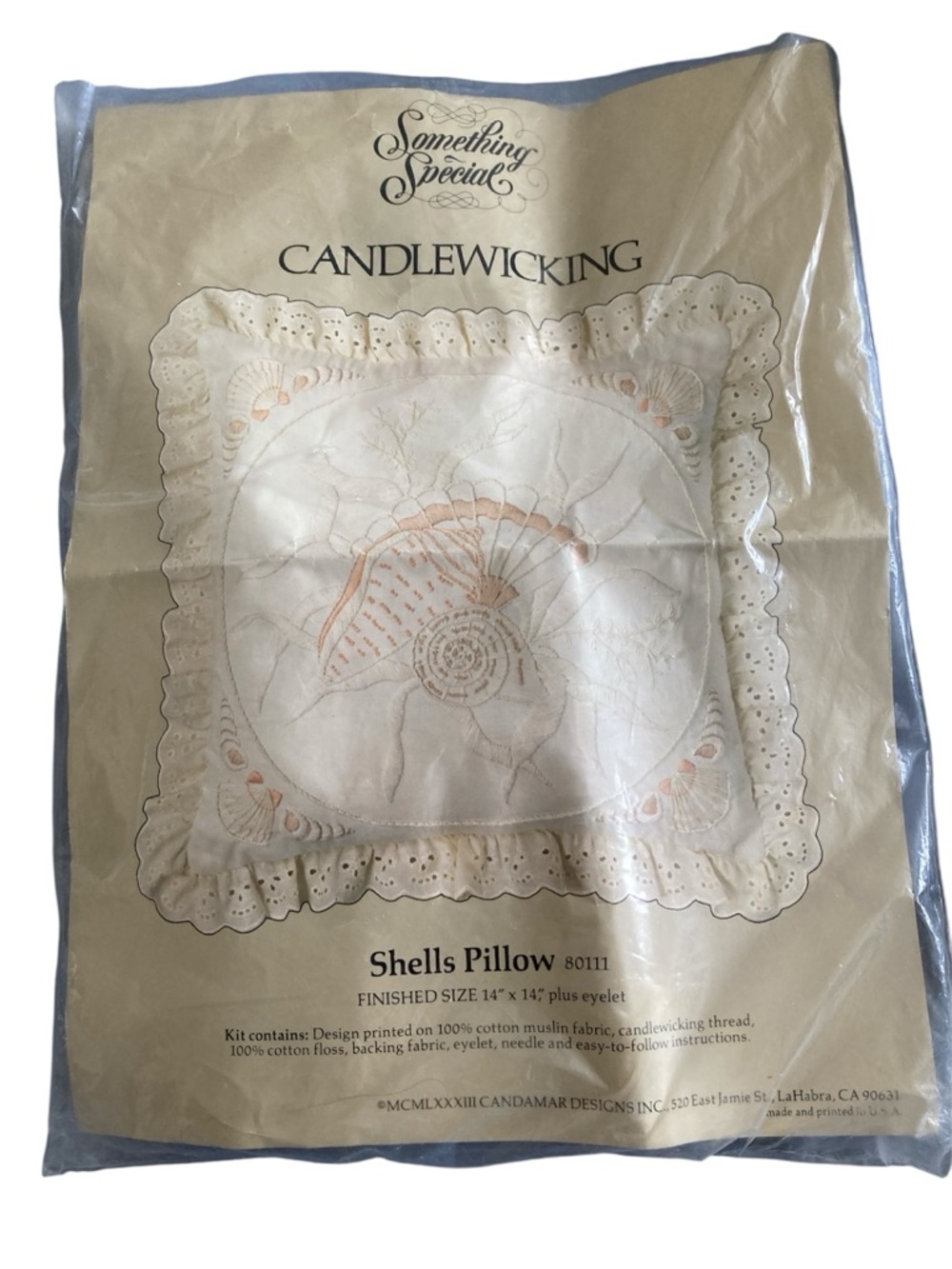 Something Special Candlewicking ‘Shells Pillow’ Design Embroidery Kit